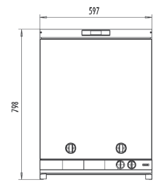 Dimensions with the cooker hood