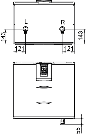 Condensing water outlet dimensioning