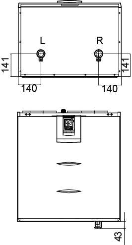 Condensing water outlet dimensioning