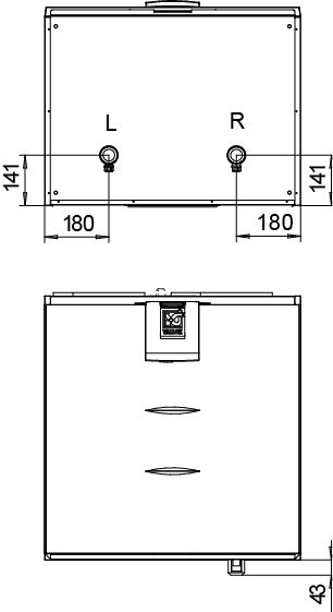 Condensing water outlet dimensioning