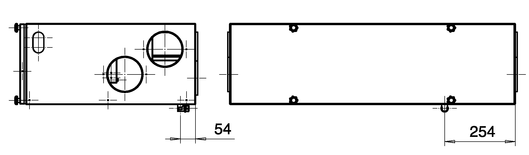 Condensing water outlet dimensioning